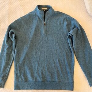 Peter Millar Men's Light Blue Half Zip-Up Sweater Medium